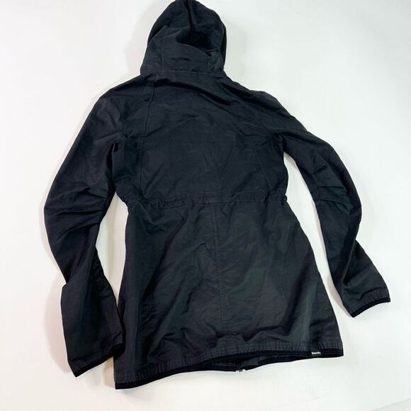 Bench Anorak Jacket Women's Small Black Hooded Full Zip Cotton Blend Windbreaker - Picture 8 of 9